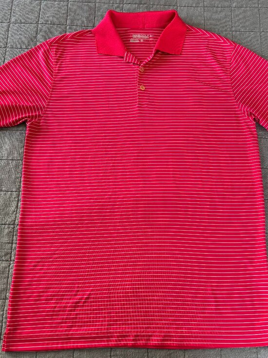 Nike Other - Nike Golf Performance Polo Shirt Red White Striped Short Sleeve Men's Medium EUC